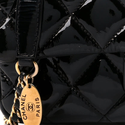 Chanel Patent Goatskin Quilted Small CC Eyelet Flap Black 9 of 12
