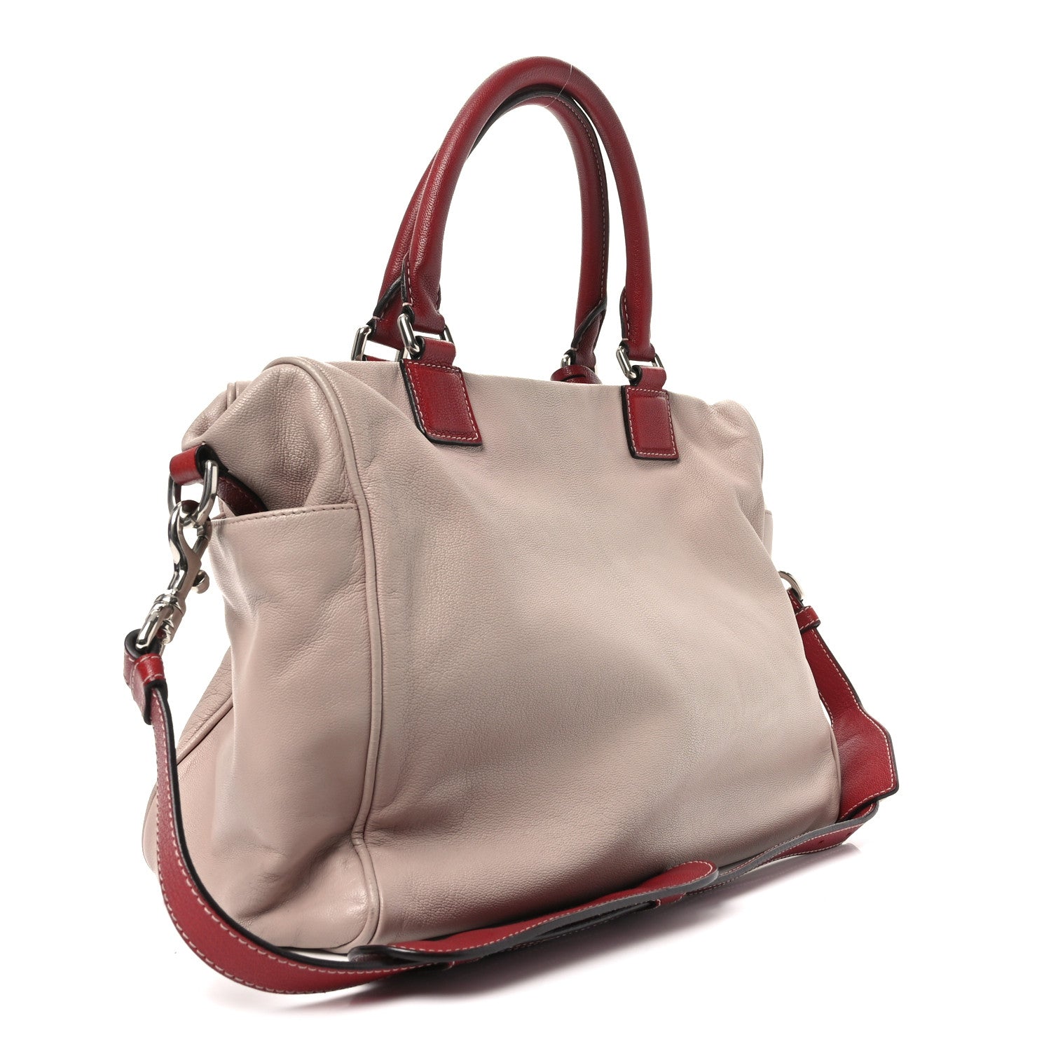 Loewe Goatskin Top Handle Boston Bag Pink Red 3 of 9