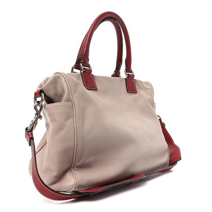 Loewe Goatskin Top Handle Boston Bag Pink Red 3 of 9