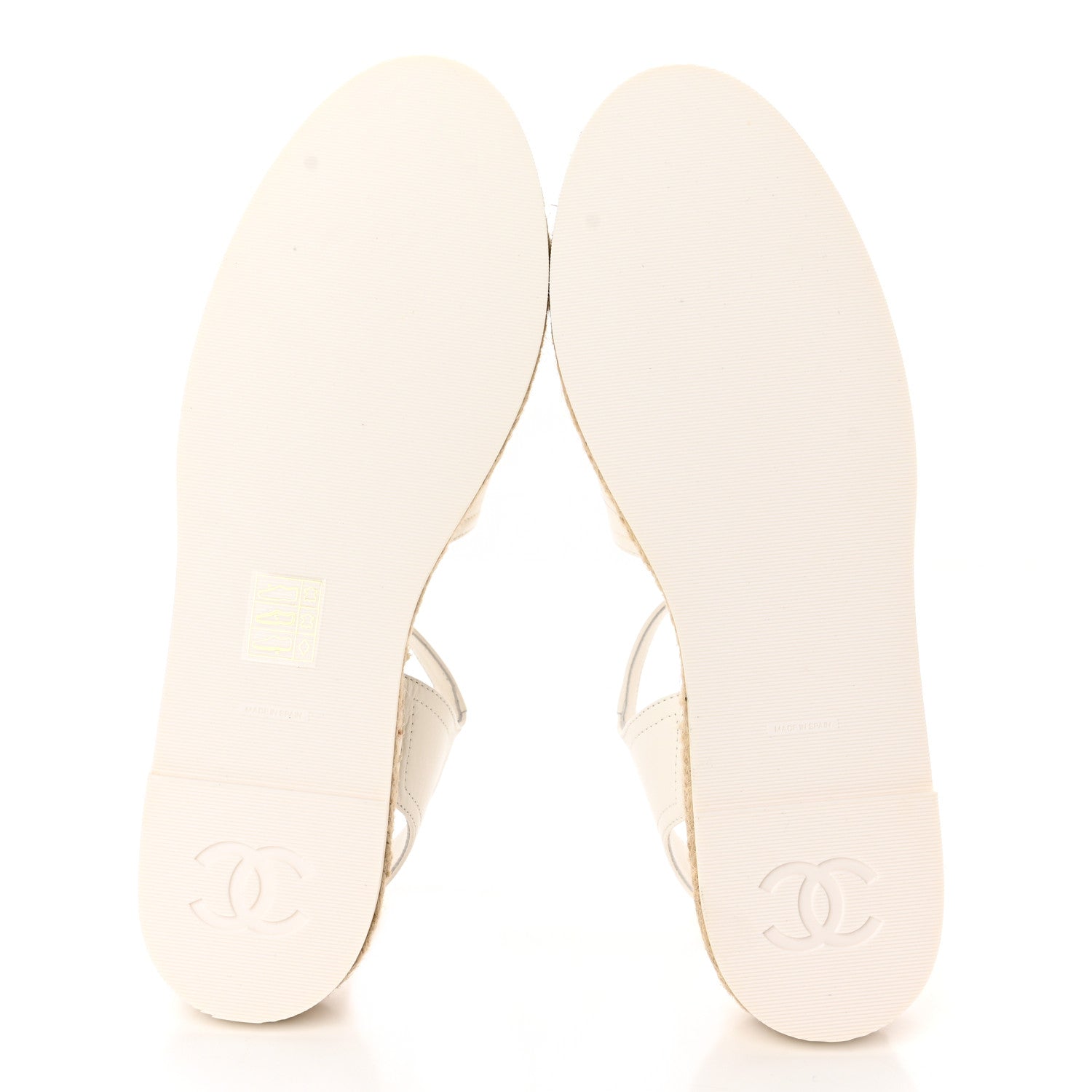 Chanel Lambskin Cap Toe CC Espadrille Sandals 39 White Black 5 of 13