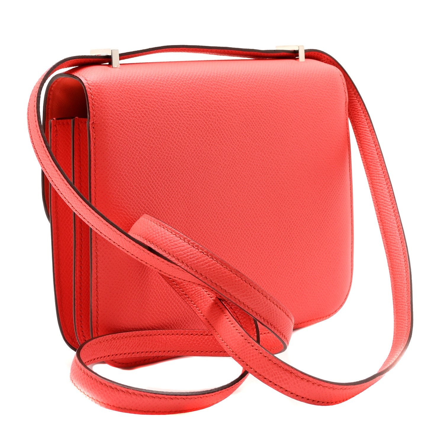 Hermes Epsom Enamel Constance 18 Rose Texas Rouge De Coeur 3 of 9