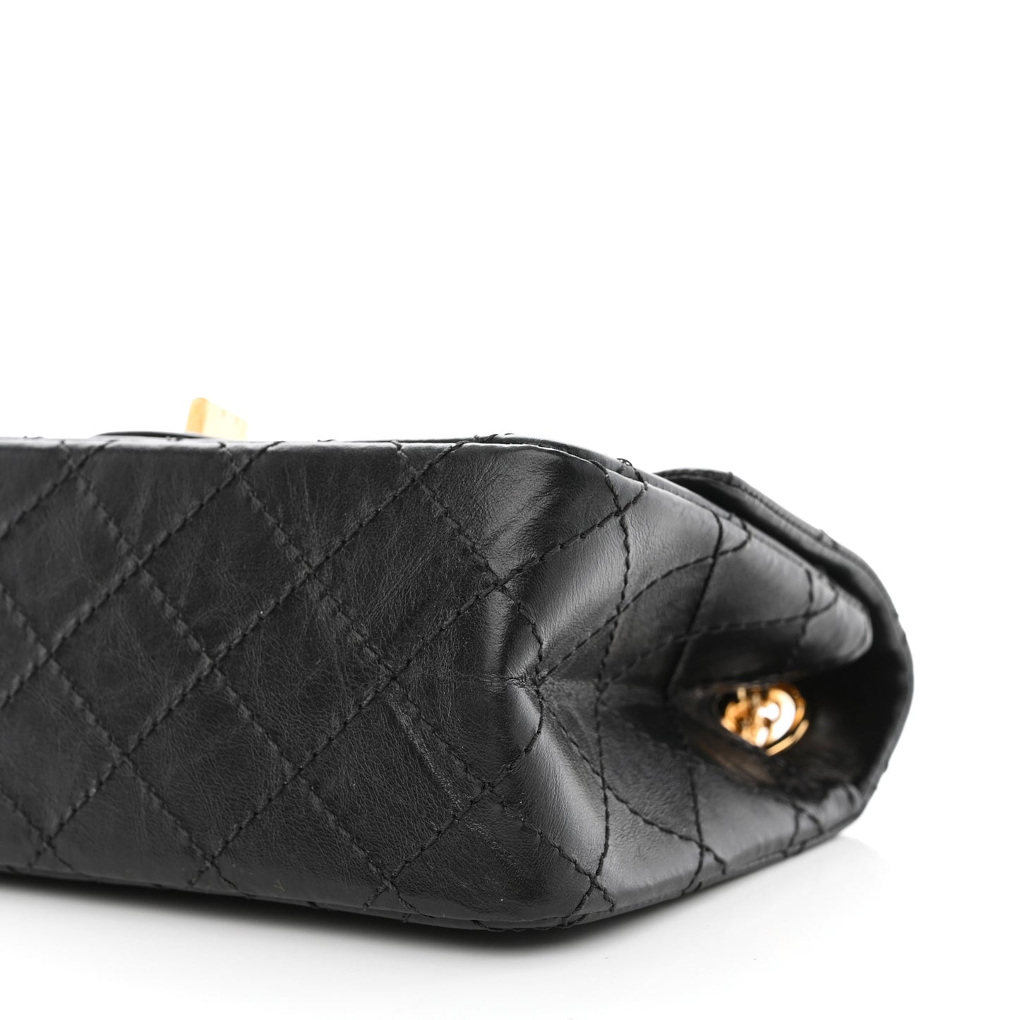 Aged Calfskin Quilted 2.55 Reissue Mini Flap Black