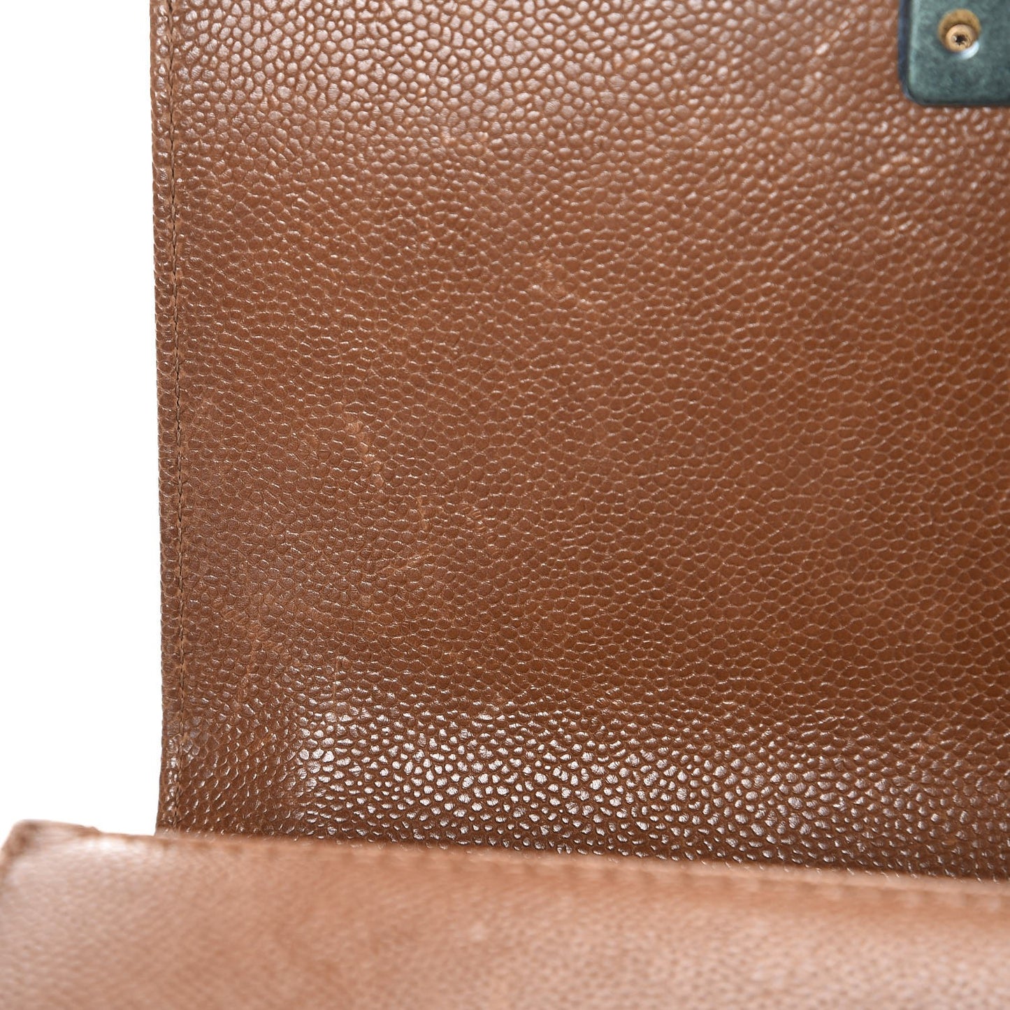 Caviar Quilted Medium Boy Flap Light Brown