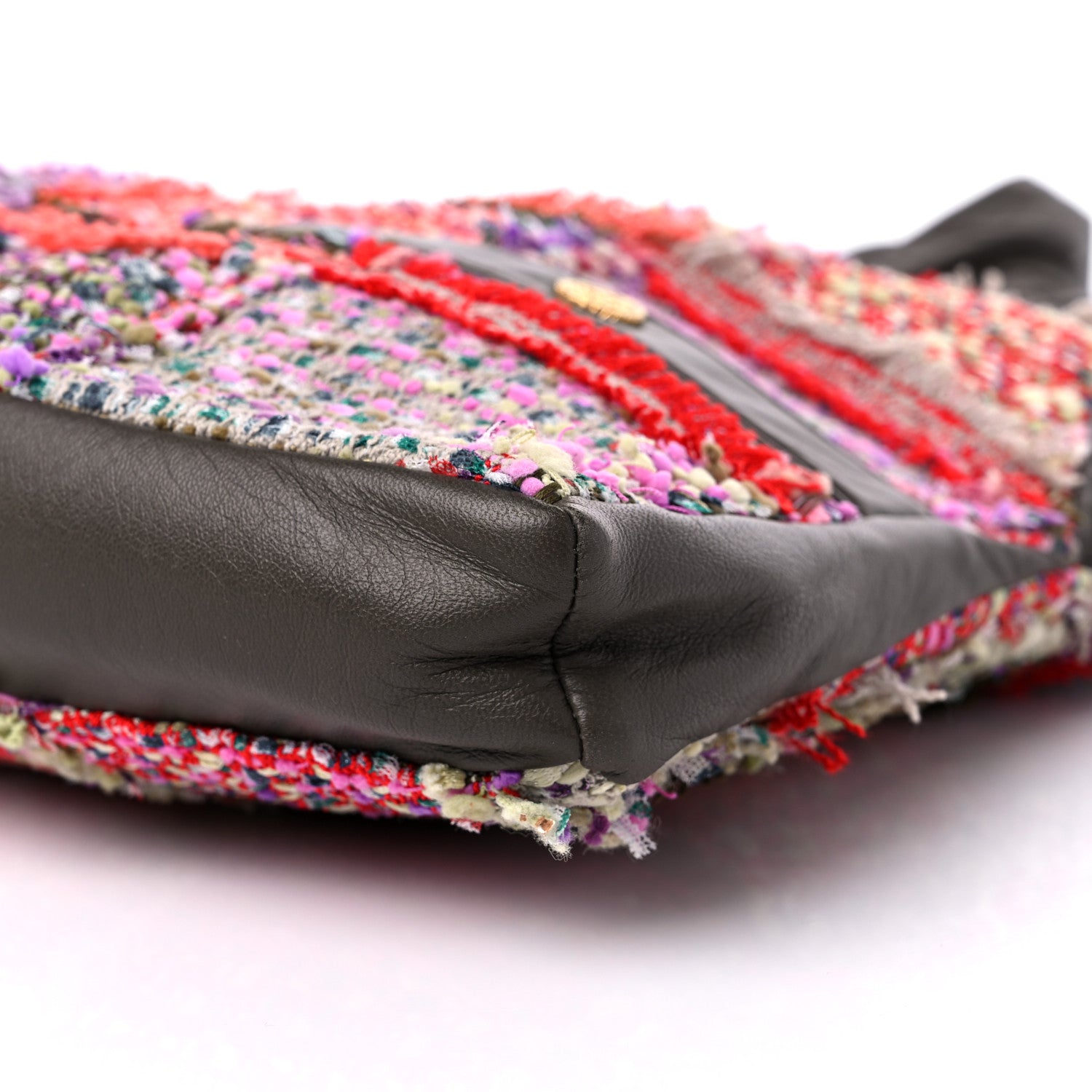 Chanel Tweed Lambskin Large Girl Bag Multicolor Khaki 8 of 9