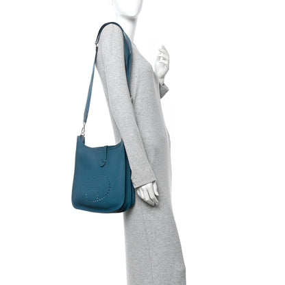 Hermes Taurillon Clemence Evelyne III PM Vert Bosphore 2 of 9