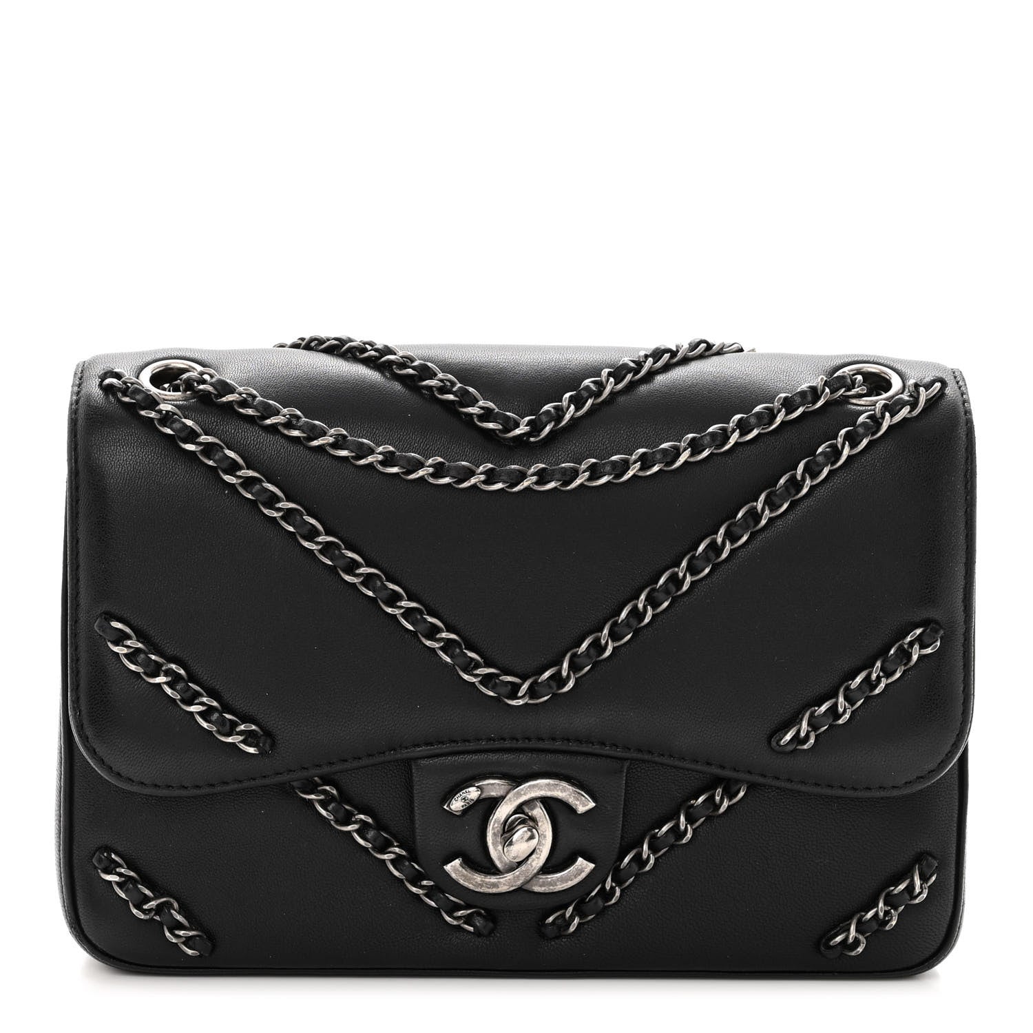 Chanel Lambskin Small CC Chain Flap Black 1 of 11