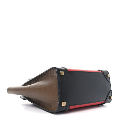 Celine Bullhide Calfskin Micro Luggage Tri-Color Bright Red 4 of 10