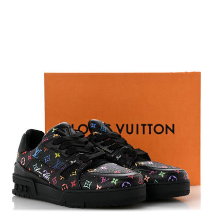 Louis Vuitton LV X TM Calfskin Monogram Multicolor Womens LV Trainer Sneakers 37.5 Black 10 of 10
