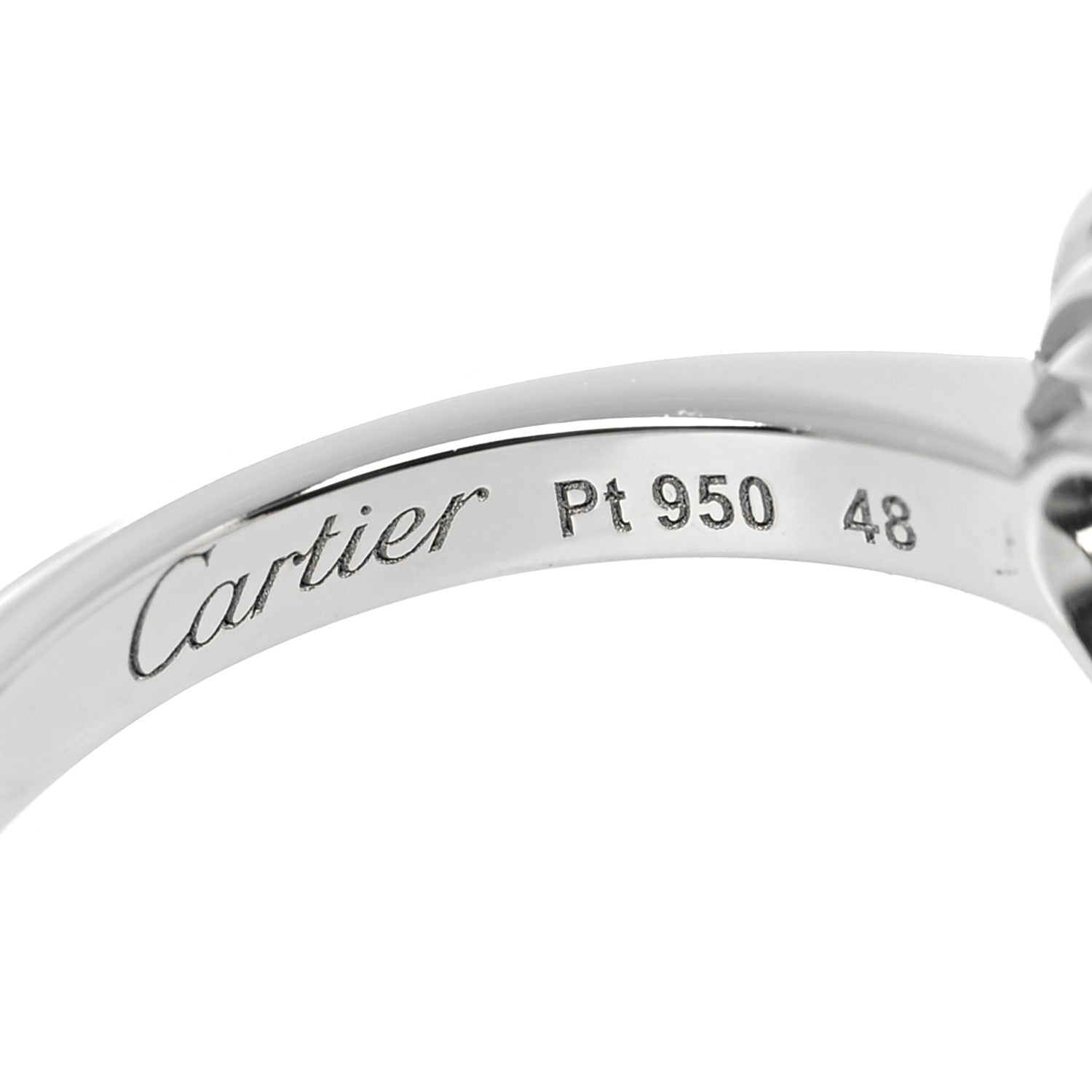 Cartier Platinum Diamond .23ct D'Amour Solitaire Engagement Ring 48 4.5 5 of 7