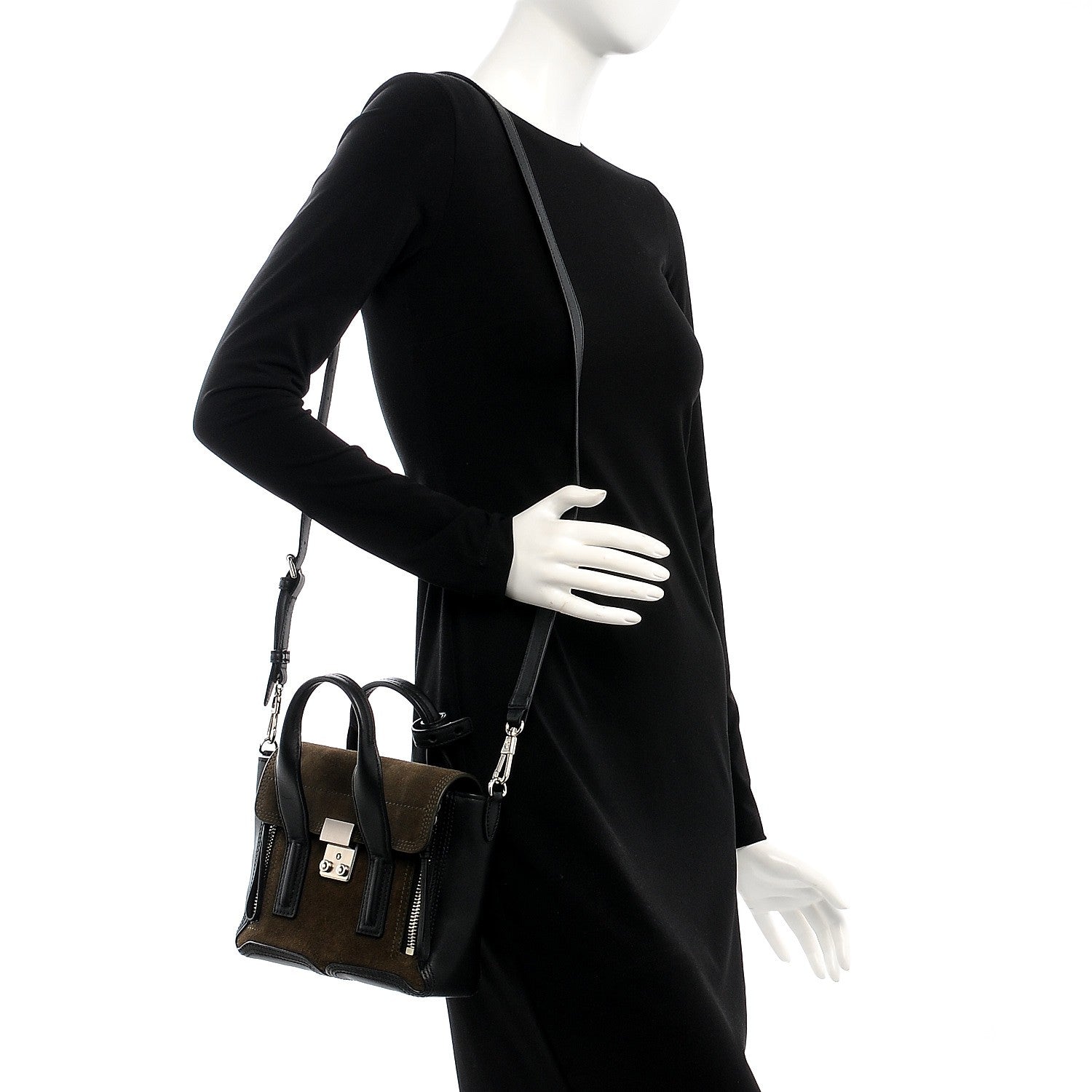 3.1 Phillip Lim 3.1 Suede Calfskin Mini Pashli Satchel Dark Moss 2 of 7