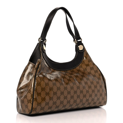 Gucci Crystal Monogram Medium Charmy Shoulder Bag Dark Brown 3 of 9