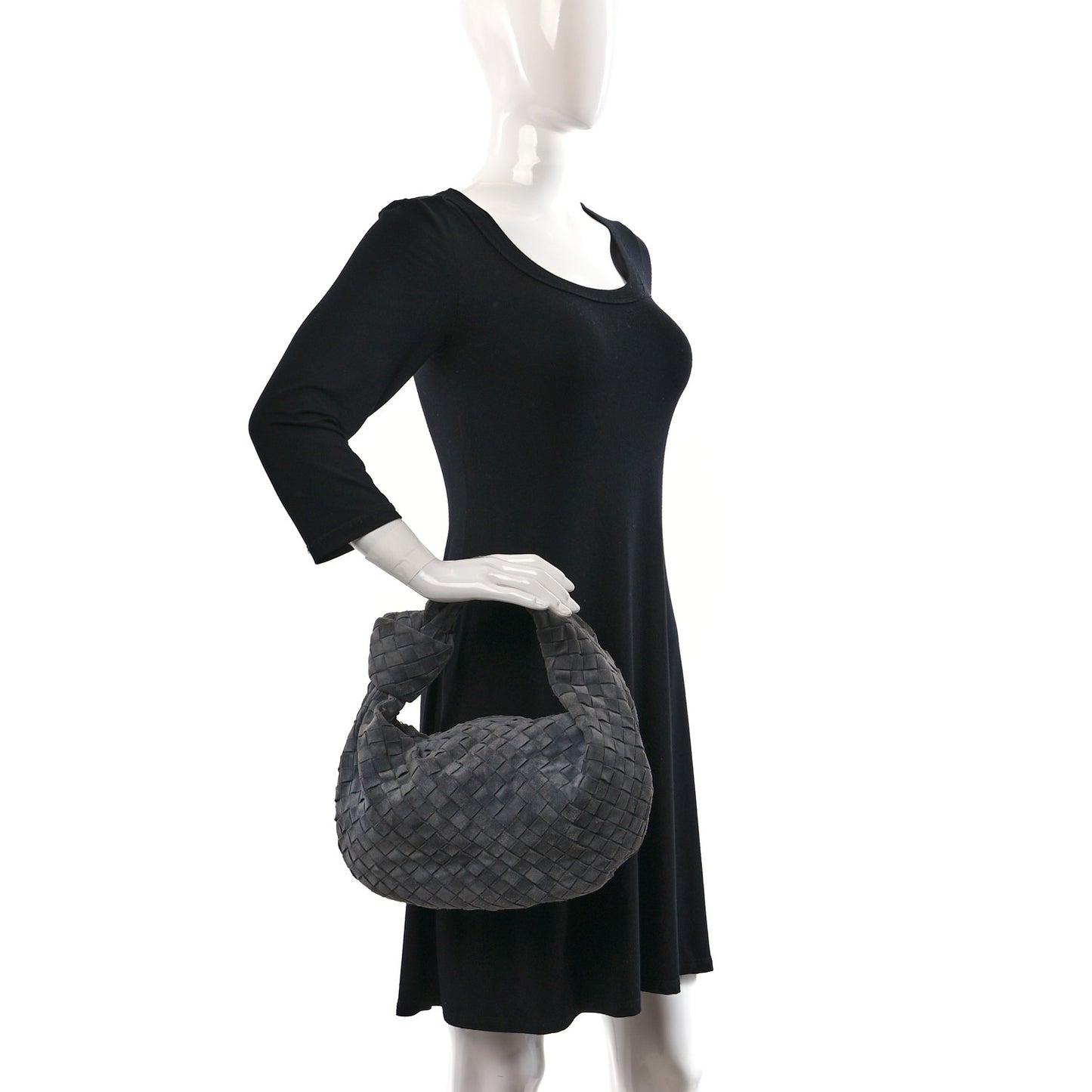 Suede Calfskin Intrecciato Teen Jodie Hobo Thunder