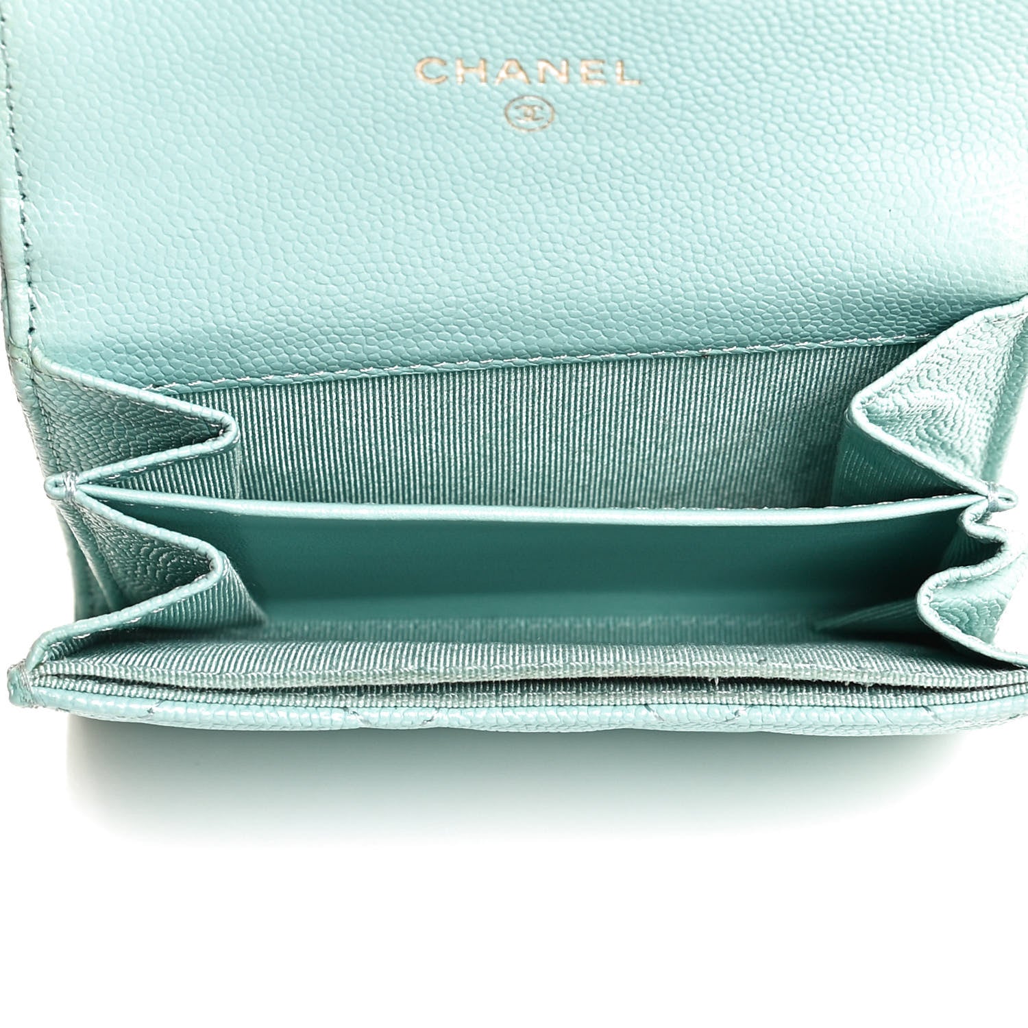 Chanel Caviar Quilted Flap Card Holder Wallet Light Blue 5 of 8