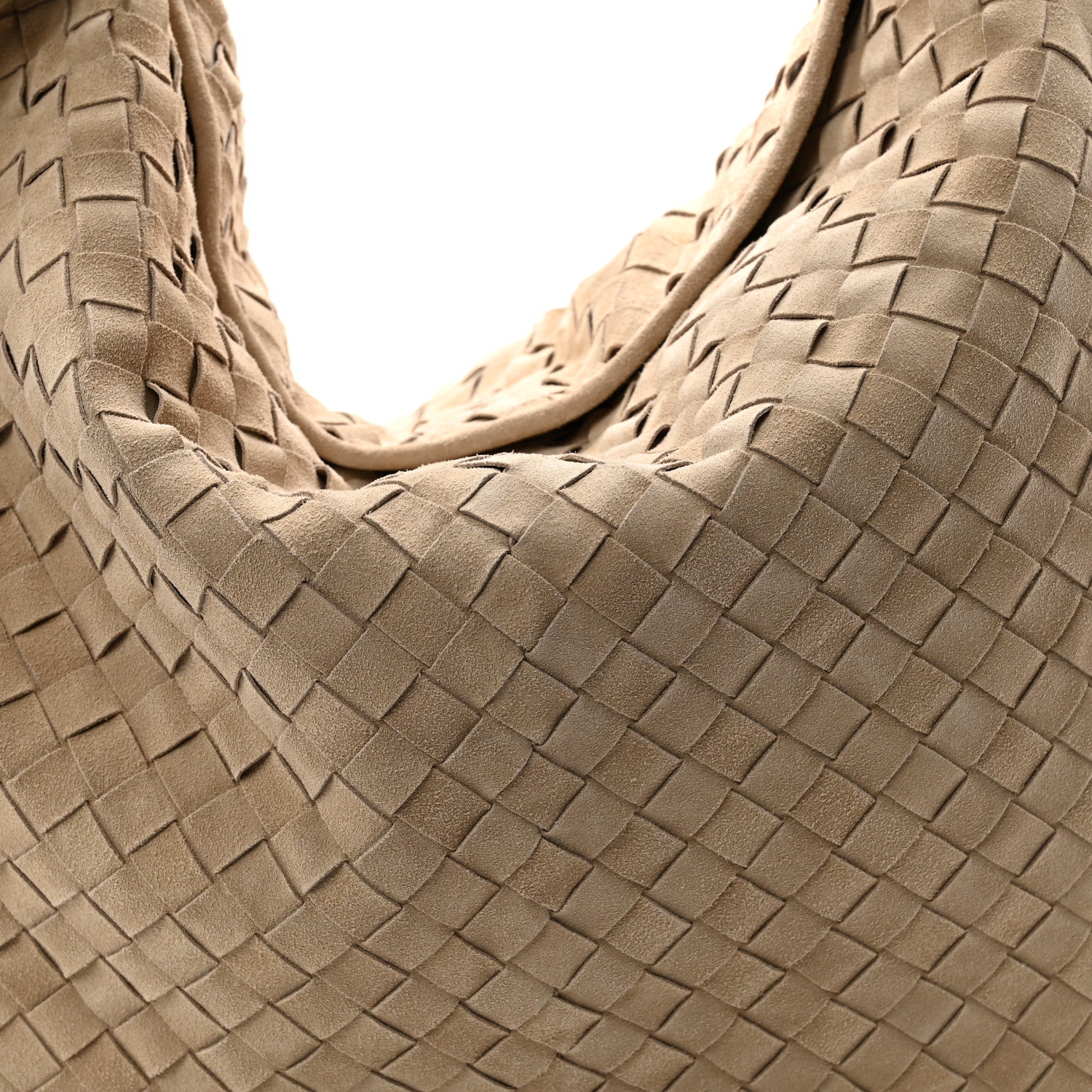 Bottega Veneta Suede Intrecciato Large Hop Mastice 9 of 12
