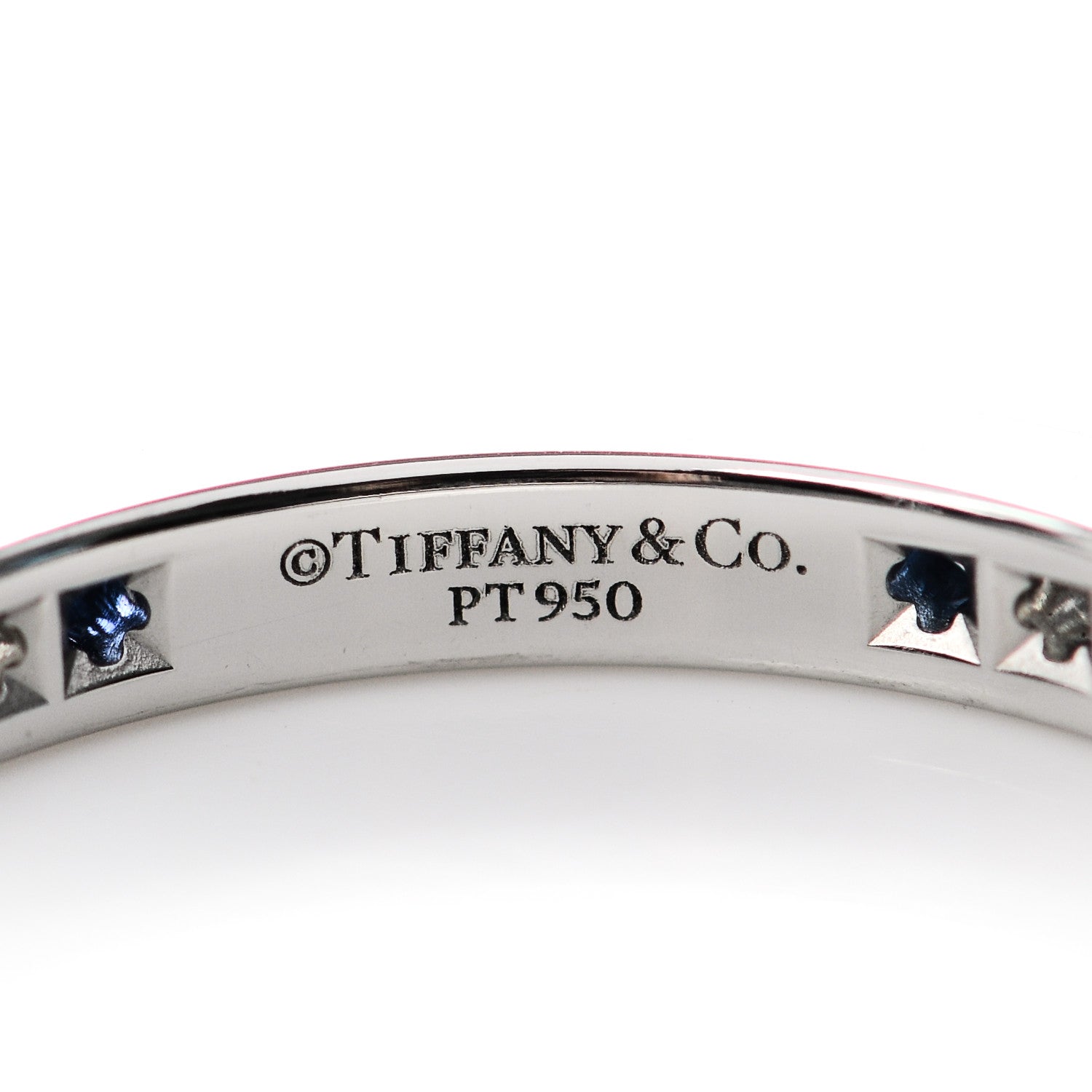 Tiffany Platinum Diamond Blue Sapphire Legacy Band Ring 53 6.25 4 of 4