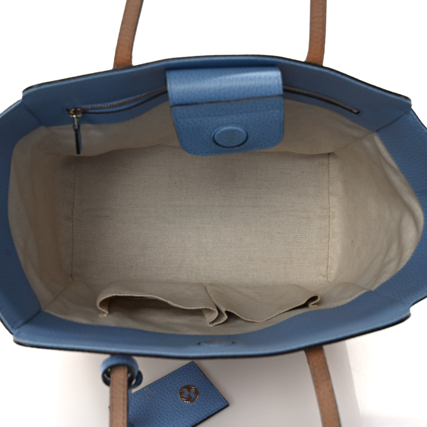 Gucci Dollar Calfskin Small Swing Tote Camelia Mineral Blue 5 of 11