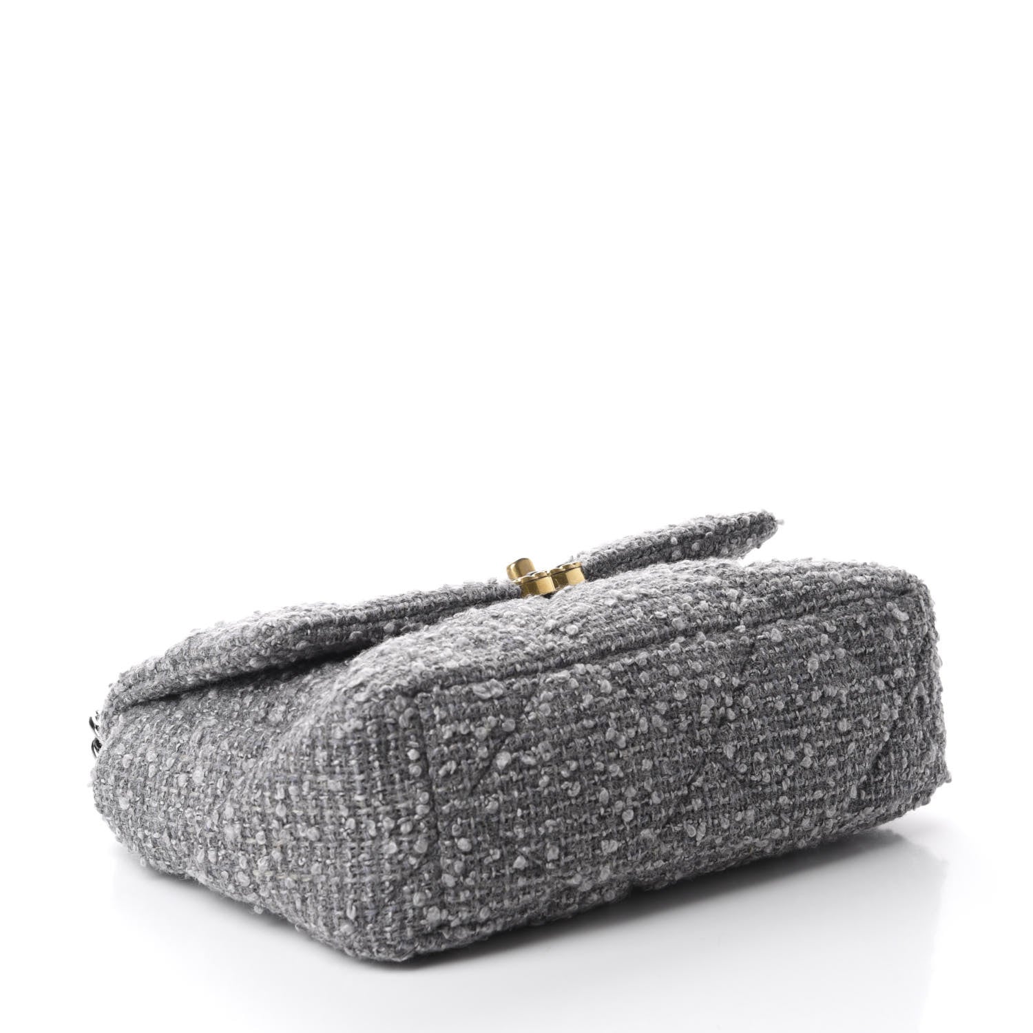 Chanel Tweed Quilted Large 19 Flap Grey 4 of 11