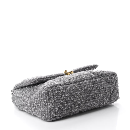 Chanel Tweed Quilted Large 19 Flap Grey 4 of 11