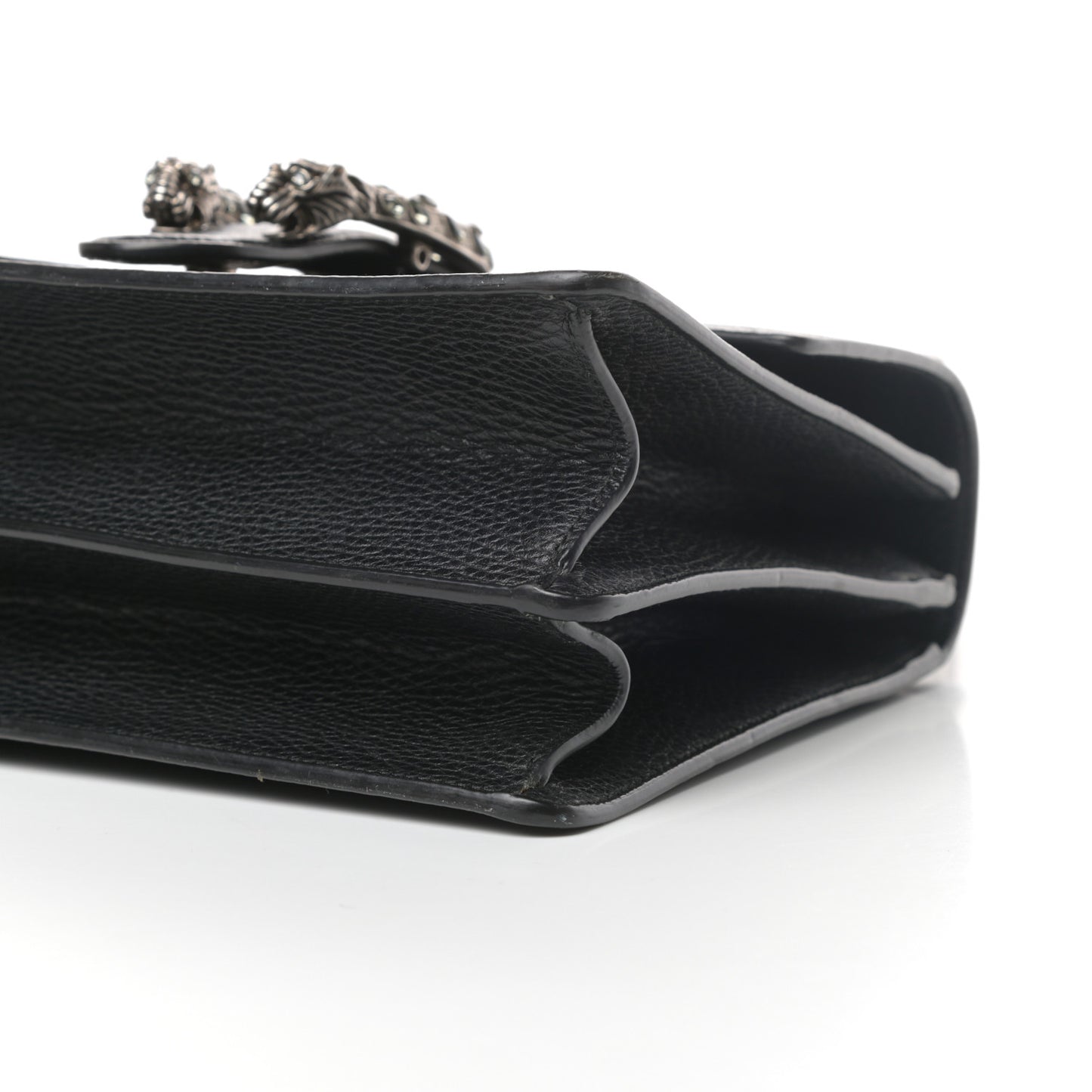 Dollar Calfskin Crystal Web Medium Dionysus Bamboo Top Handle Bag Black Black Diamond