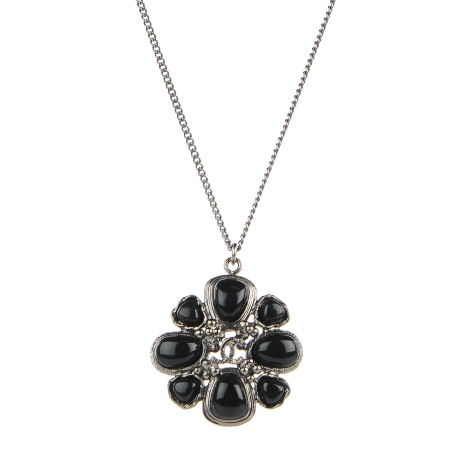 Chanel Ruthenium Enamel CC Necklace Black 1 of 5