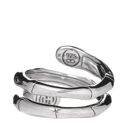 John Hardy Sterling Silver White Sapphire Bamboo Wrap Ring 52 6 4 of 6
