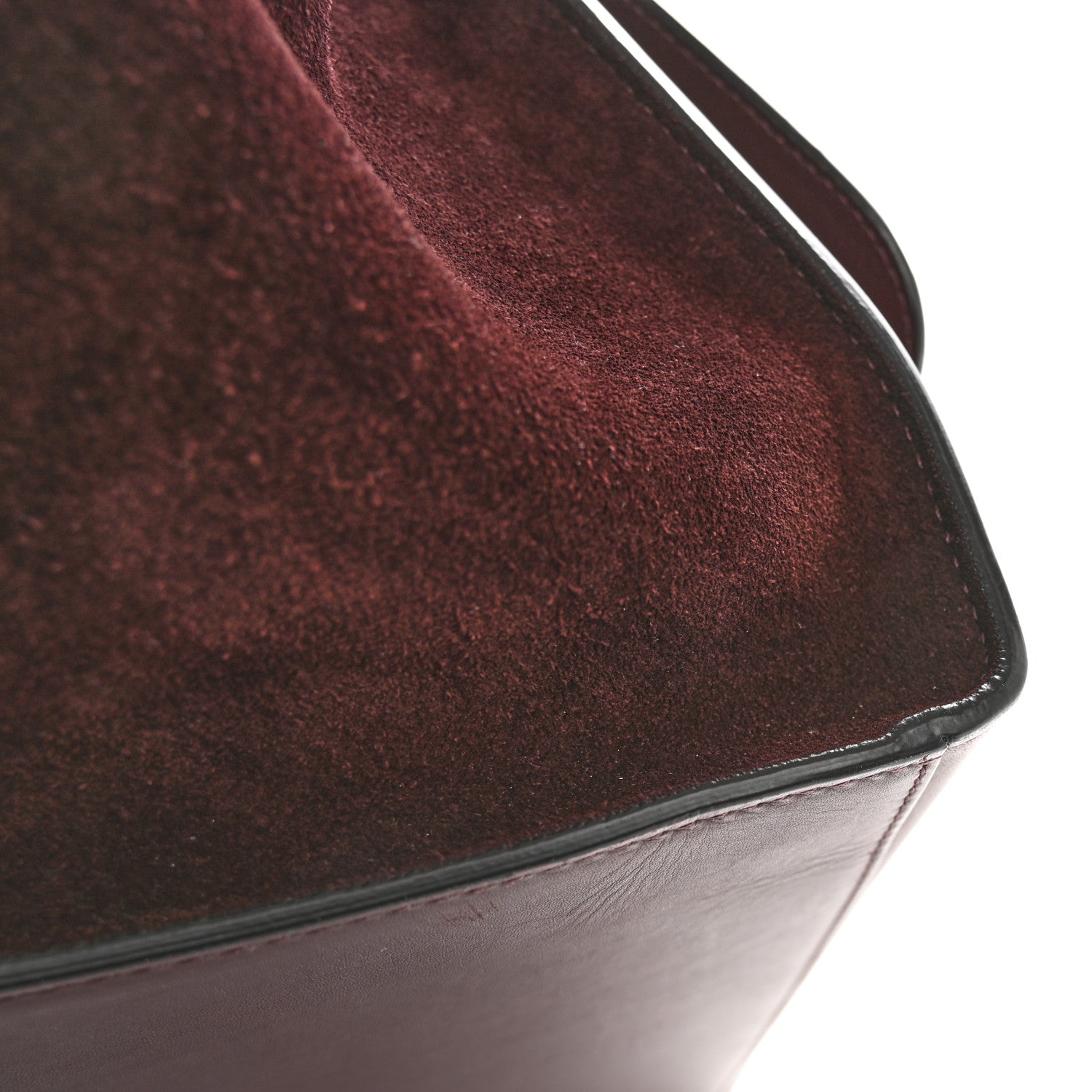 Celine Smooth Calfskin Suede Medium Trapeze Burgundy 12 of 13