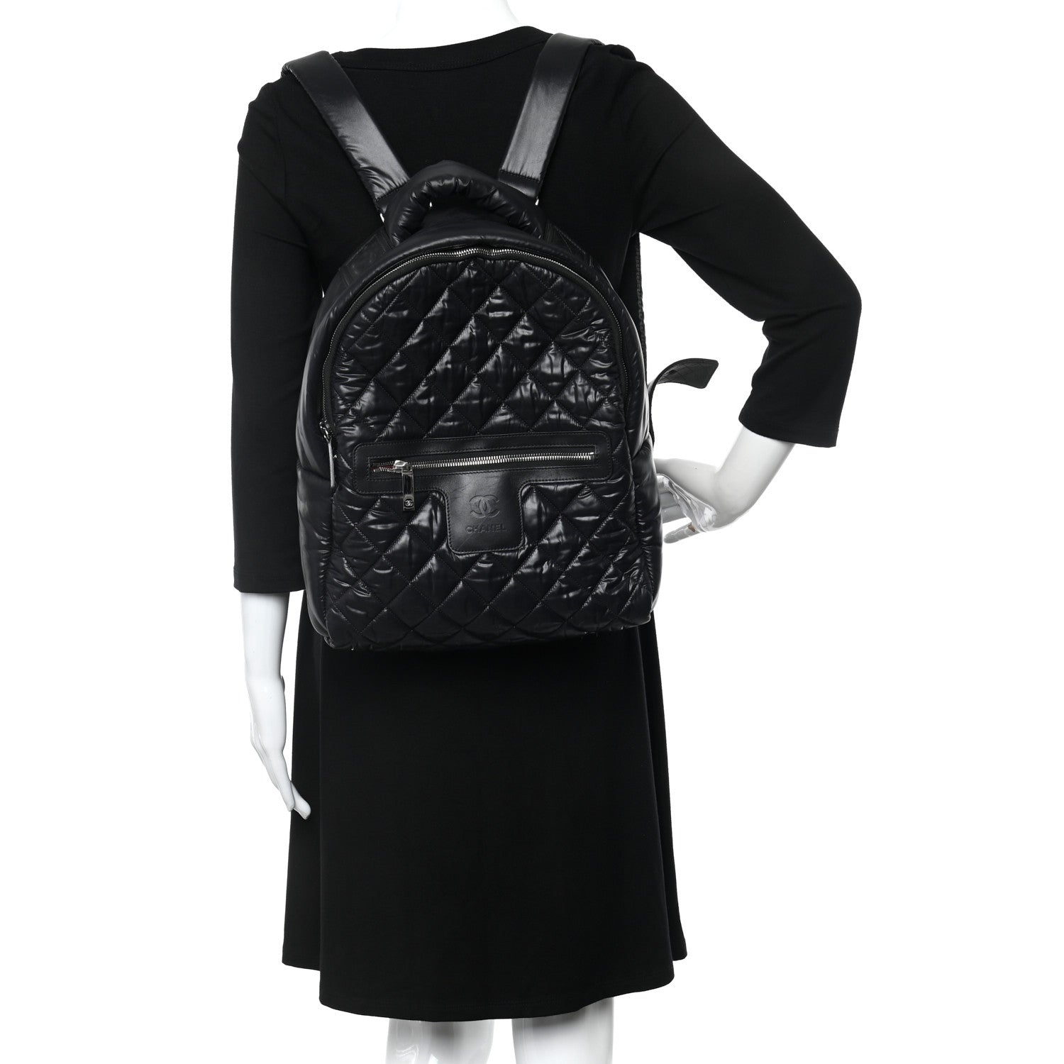 Chanel Nylon Quilted Coco Cocoon Backpack Black 3 of 11