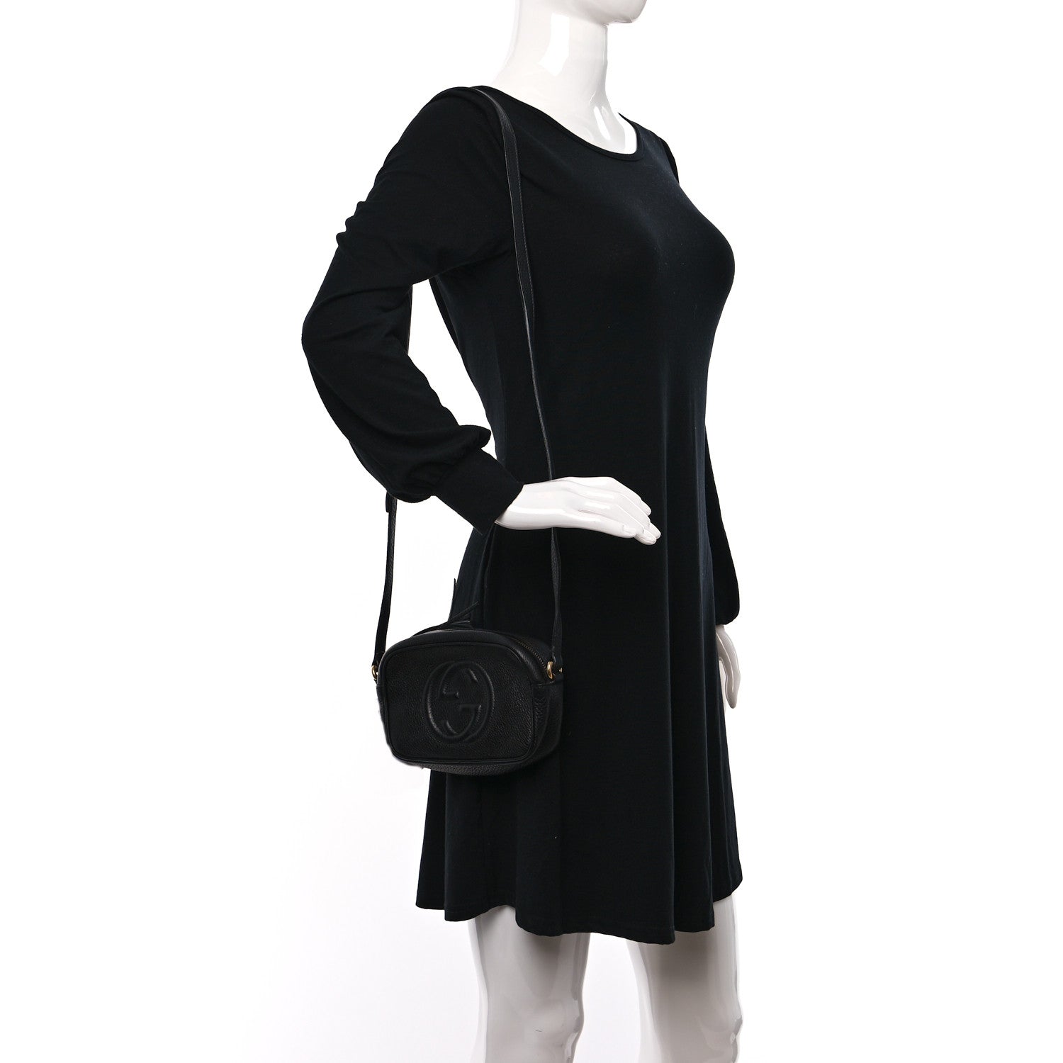 Gucci Pebbled Calfskin Mini Soho Disco Bag Black 3 of 9