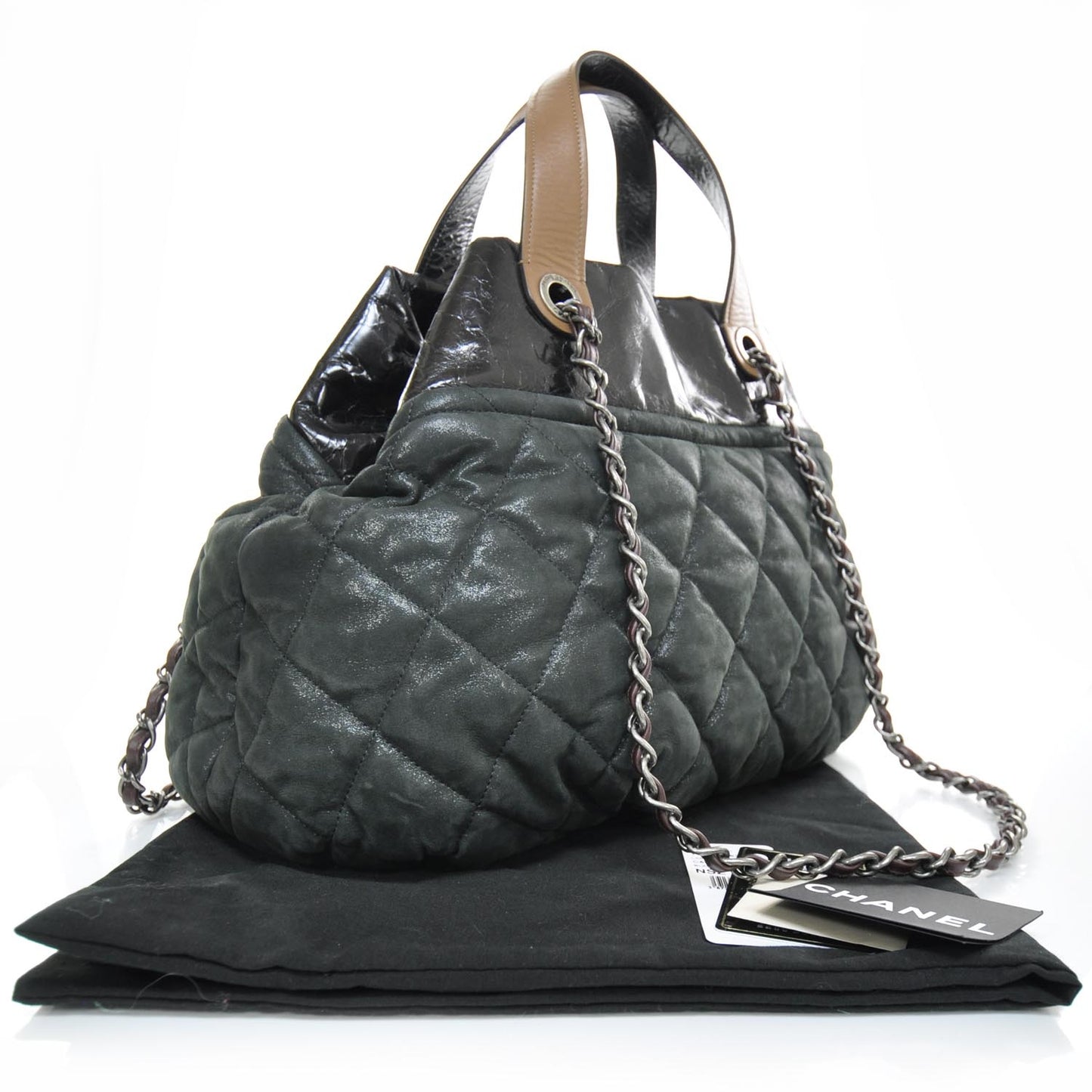 Leather Large In The Mix Tote Black