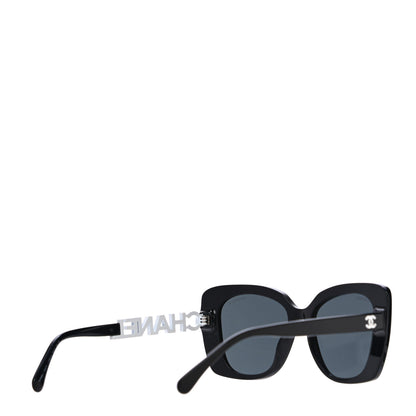 Chanel Acetate Strass Square Sunglasses 5422-B Black White 3 of 9