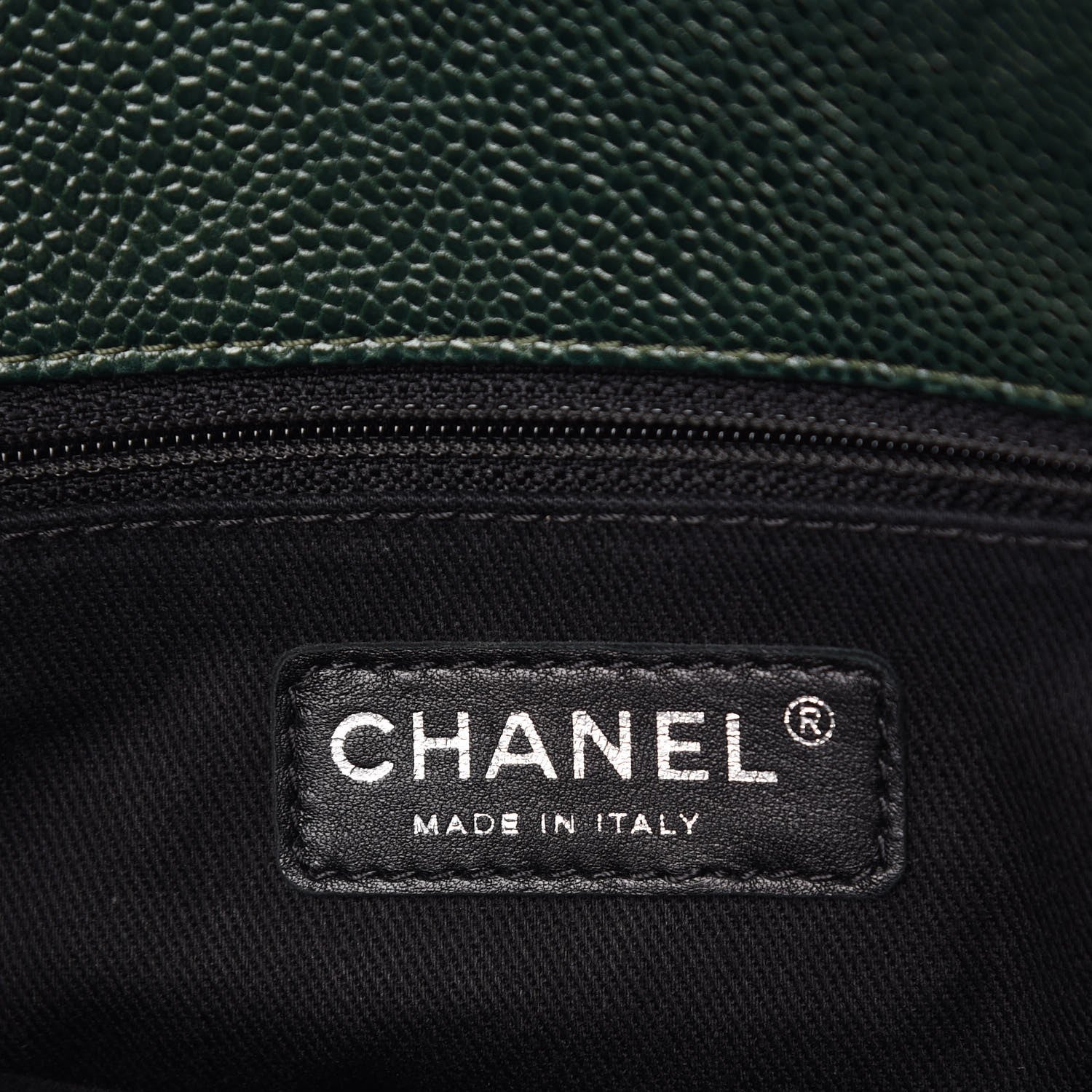 Chanel Caviar Chic Shopping Tote Dark Green 6 of 11