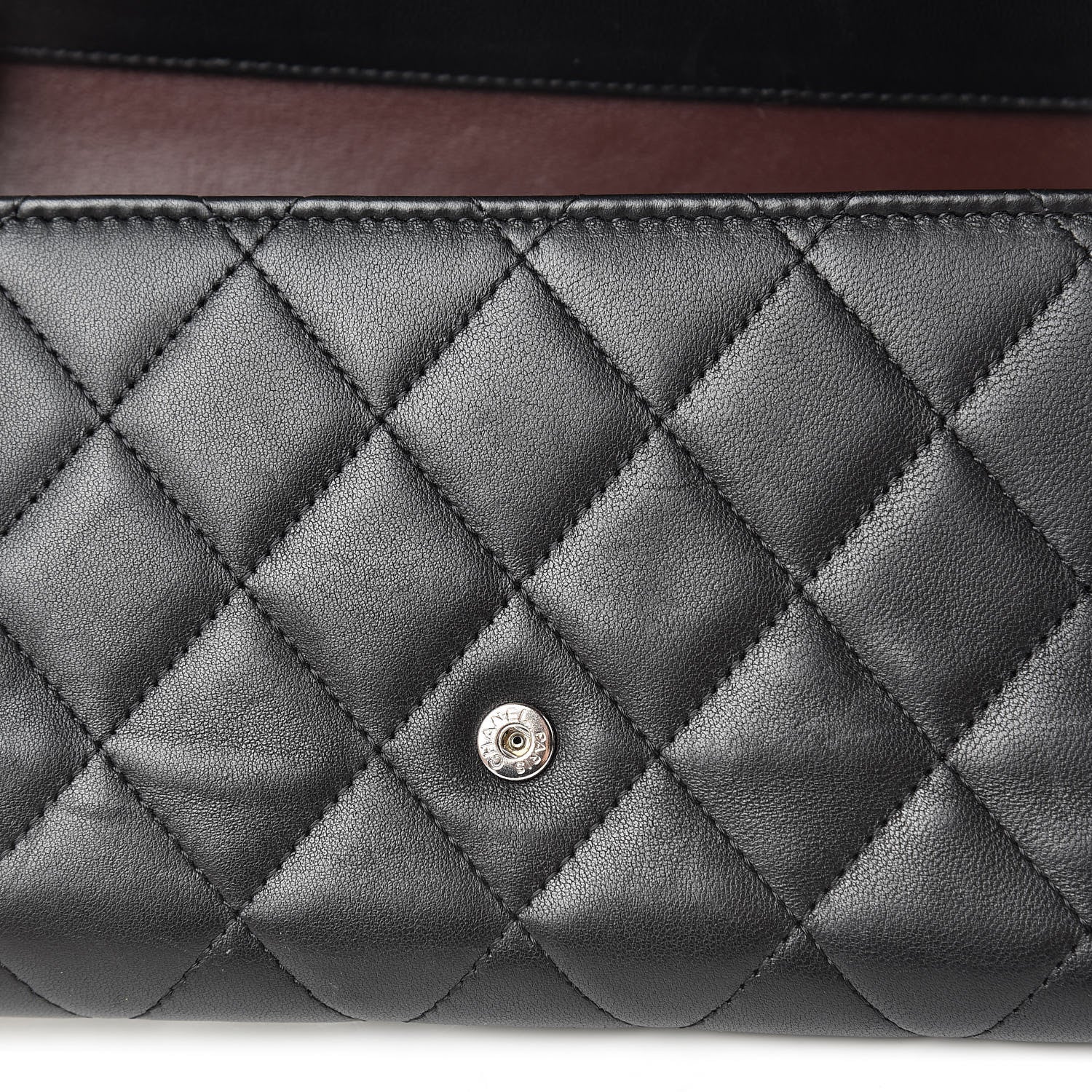 Chanel Lambskin Quilted Large Flap Wallet Black 12 of 14
