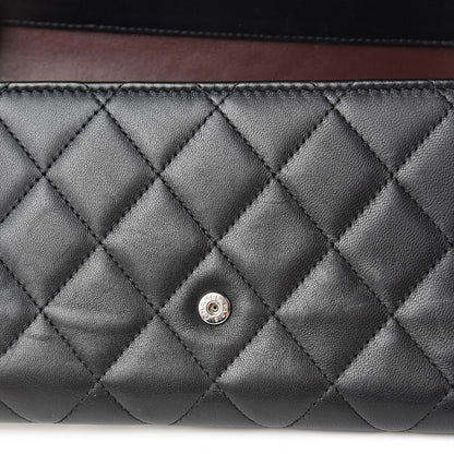 Chanel Lambskin Quilted Large Flap Wallet Black 12 of 14