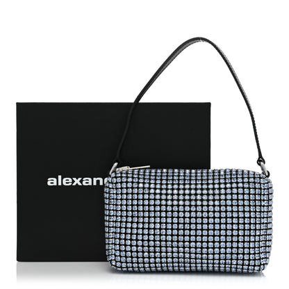 Alexander Wang Mesh Crystal Rhinestone Mini Heiress Pouch Baby Blue 8 of 8