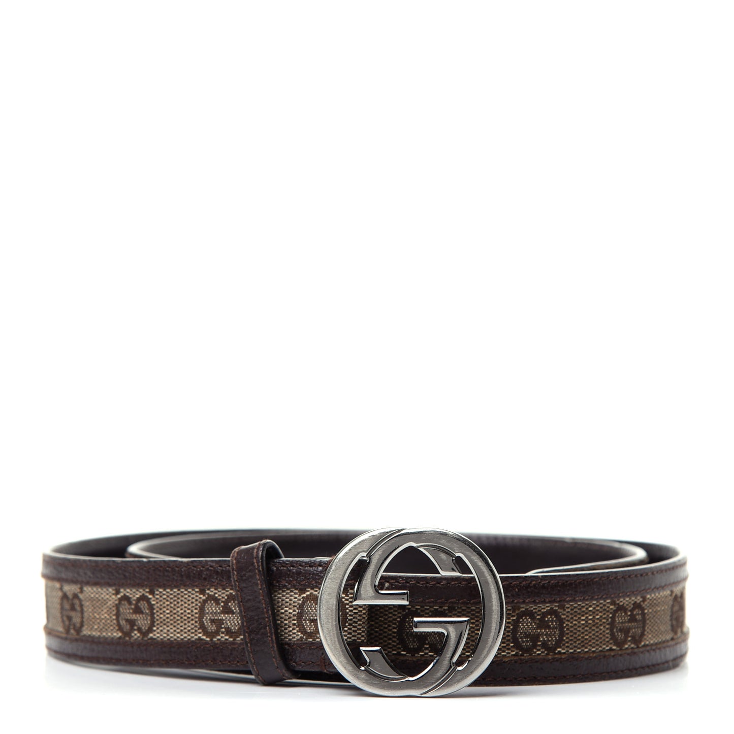 Monogram Interlocking G Belt 85 34 Dark Brown