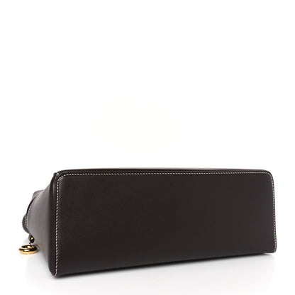 Loro Piana Smooth Calfskin Extra Bag L27 Dark Chocolate Licorice 4 of 9