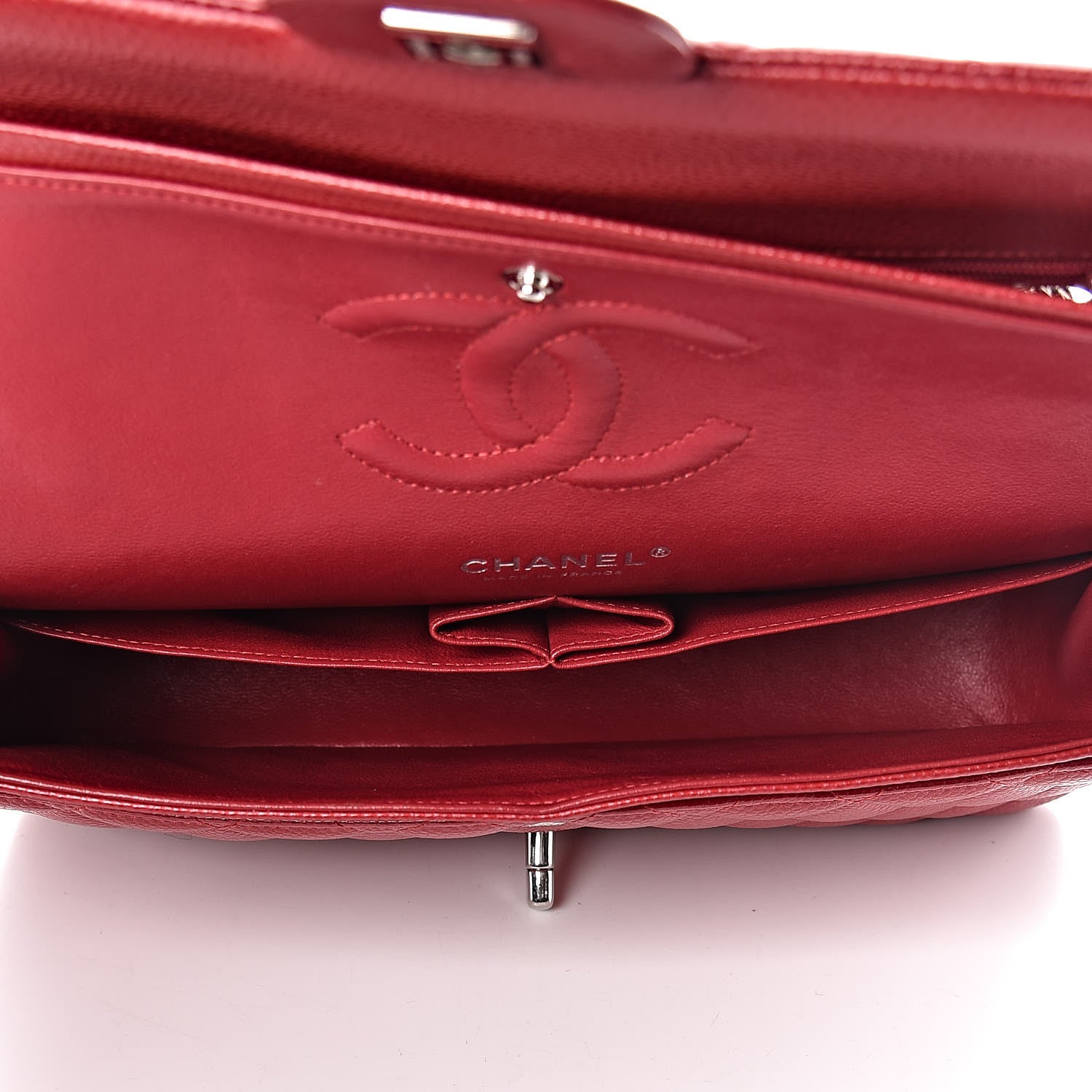 Chanel Metallic Caviar Quilted Medium Double Flap Dark Pink 5 of 11