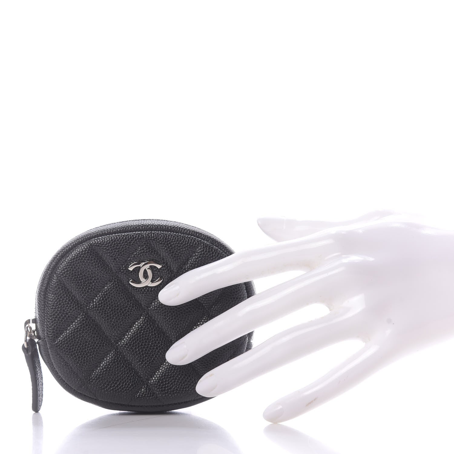 Chanel Caviar Quilted Zip Around Classic Coin Purse Black 2 of 9