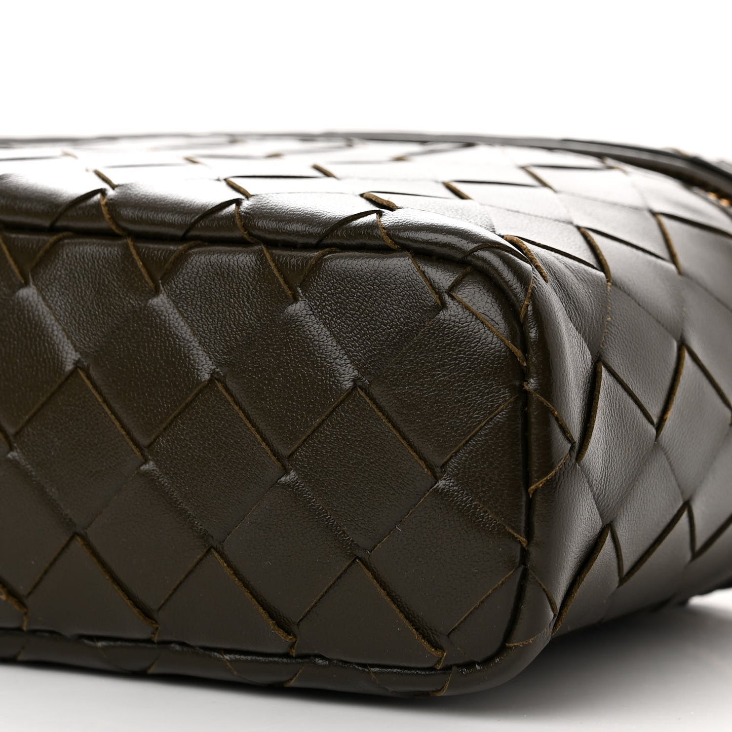 Calfskin Intrecciato Bang Bang Vanity Case Kaki