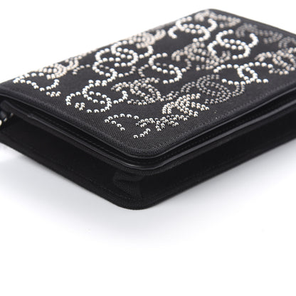Chanel Canvas Studded CC Wallet On Chain WOC Black 8 of 10
