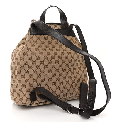Gucci Monogram Dollar Calfskin O Drawstring Backpack Beige Ebony Testa di Moro Dark Chocolate 3 of 10