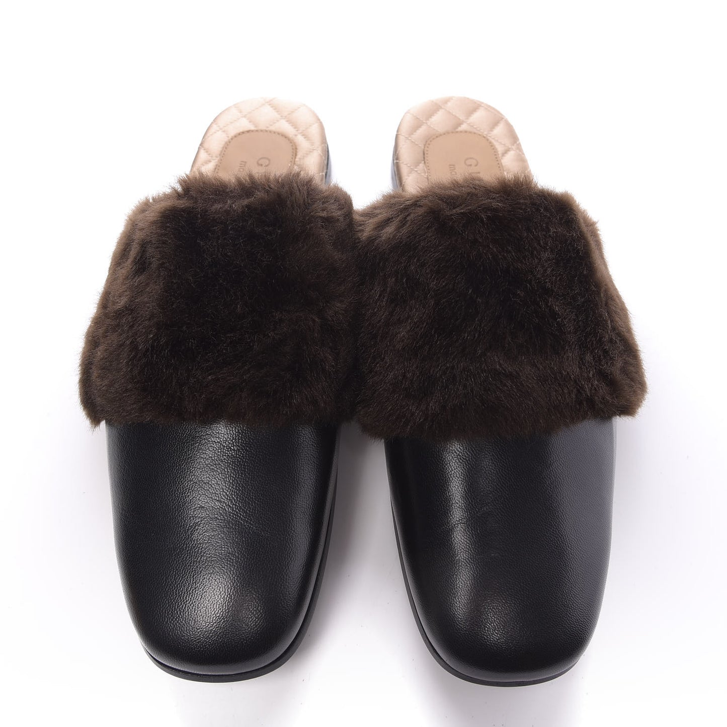 Malaga Kid Faux Fur Mens Lawrence Slippers 8 Black