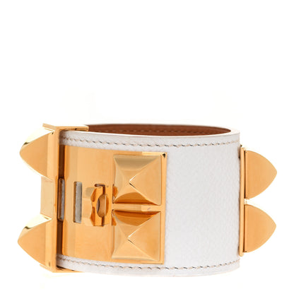 Hermes Epsom Collier de Chien CDC Bracelet S White 3 of 6