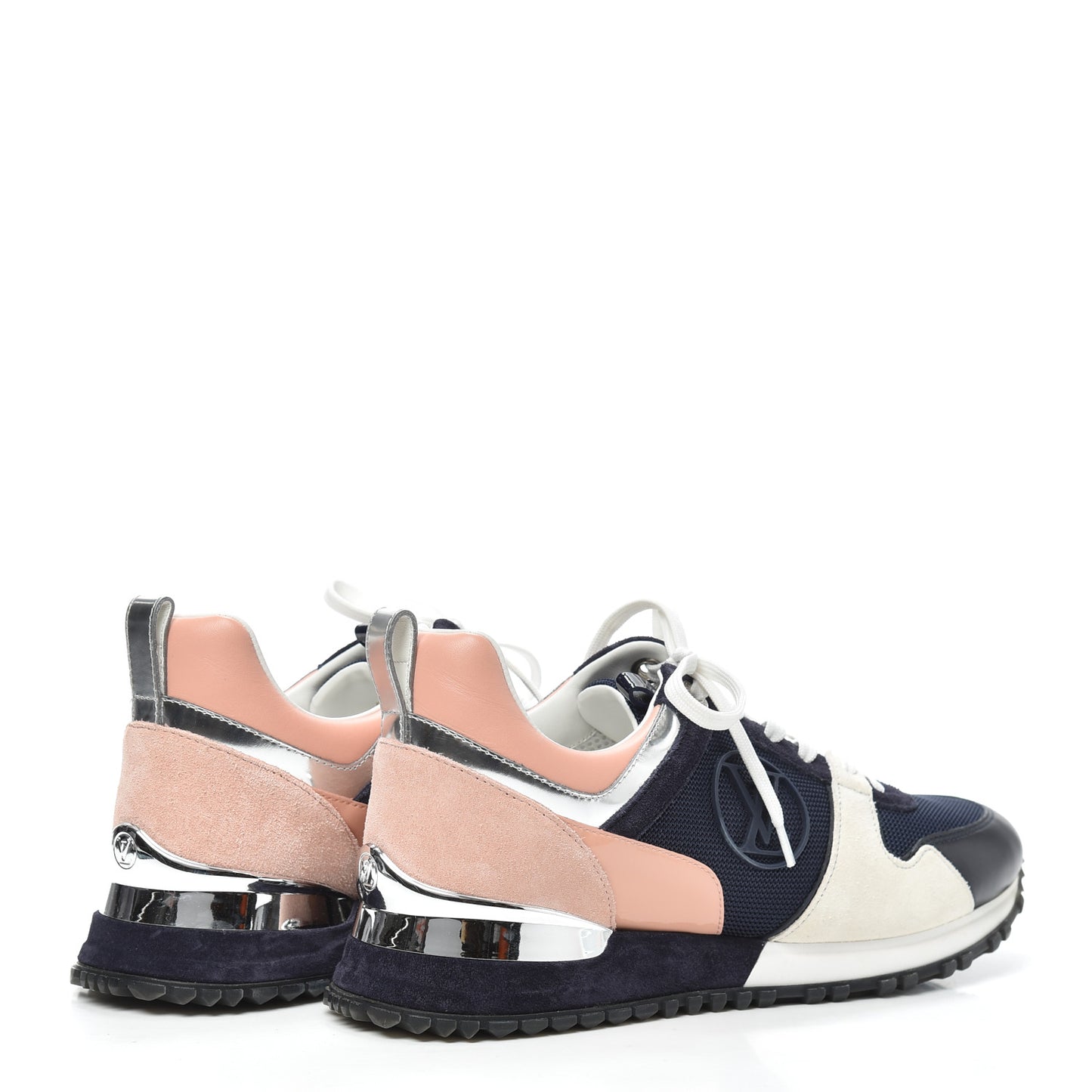 Suede Calfskin Run Away Sneakers 40 Blue Pink White