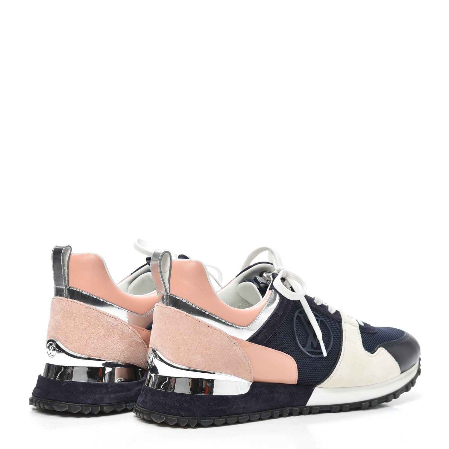 Louis Vuitton Suede Calfskin Run Away Sneakers 40 Blue Pink White 4 of 6