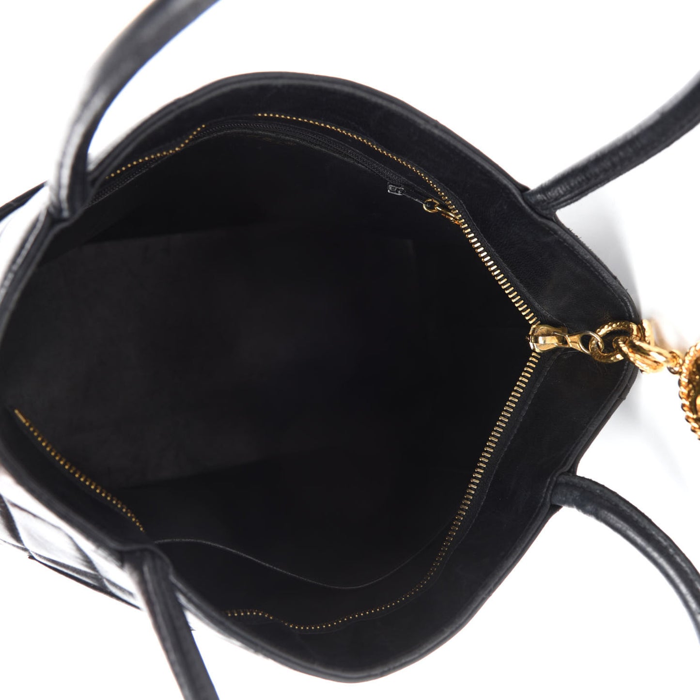 Lambskin Quilted Medallion Tote Black