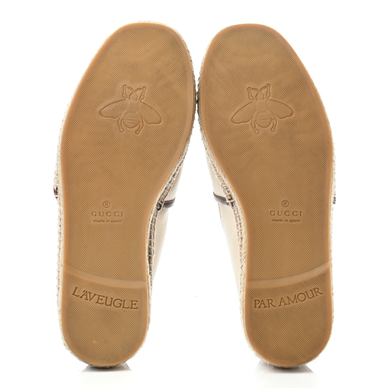 Gucci Canvas Miro Soft Calfskin Logo Mens Espadrilles 6 Greggio Cuir 4 of 4