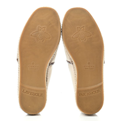 Gucci Canvas Miro Soft Calfskin Logo Mens Espadrilles 6 Greggio Cuir 4 of 4