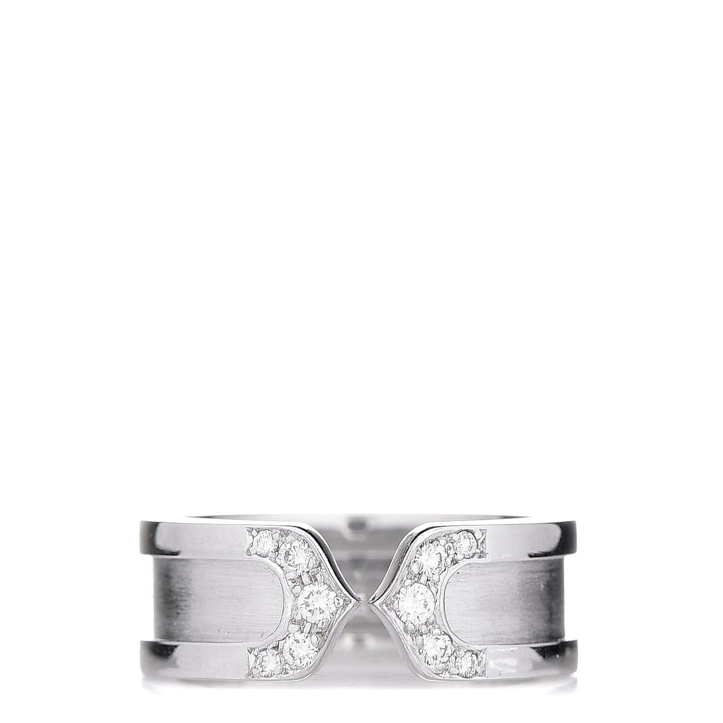 18K White Gold Diamond 6.5mm Logo De Ring 46 3.75