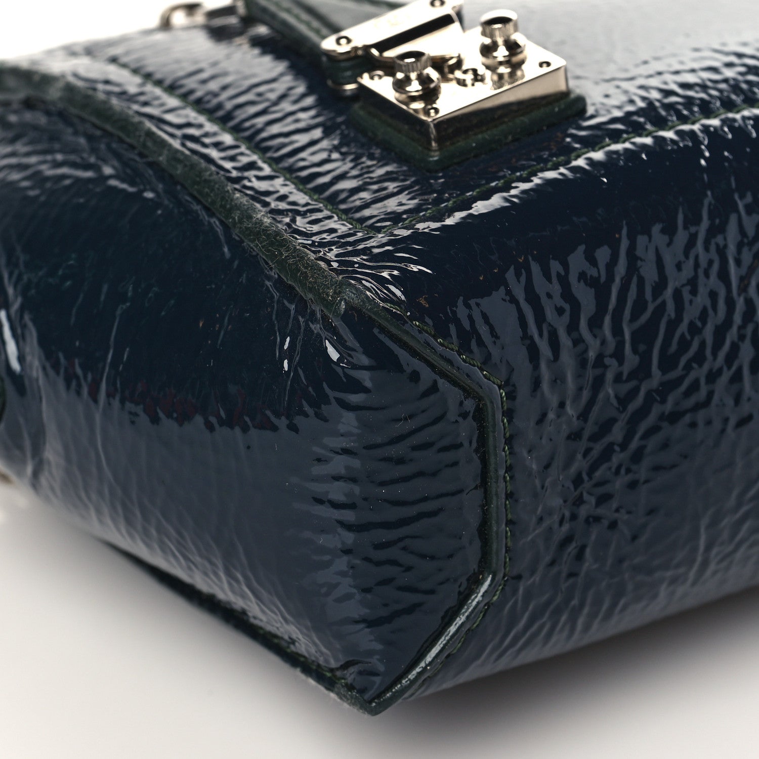 Louis Vuitton Vernis Deerskin Bonded Chain Pochette Marine 7 of 9